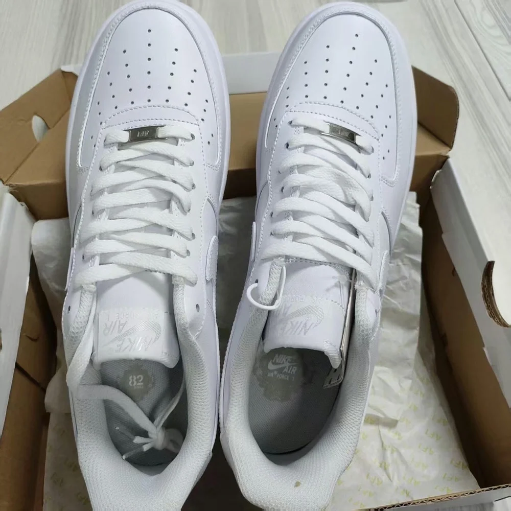 Nike Air Force 1 Men's White Sneakers - Picture 3 of 4